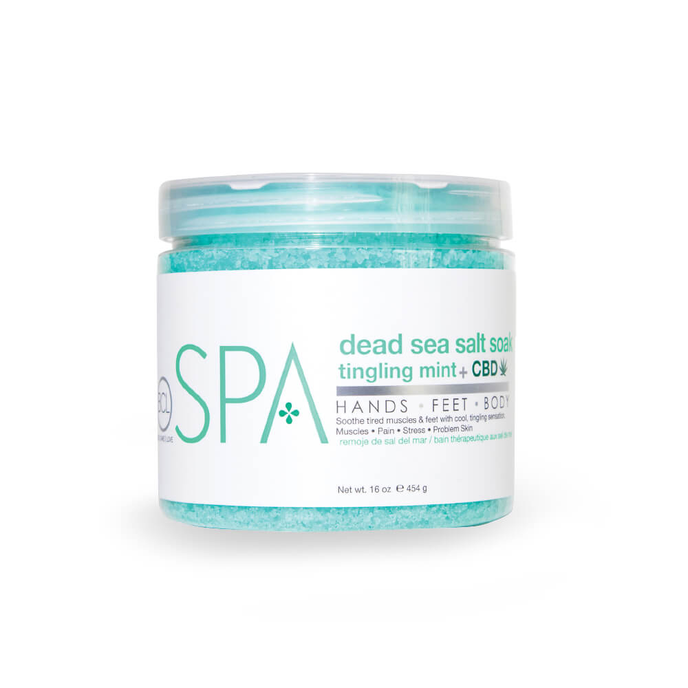 Dead sea salt soak Tingling mint + CBD – Aesthe Source